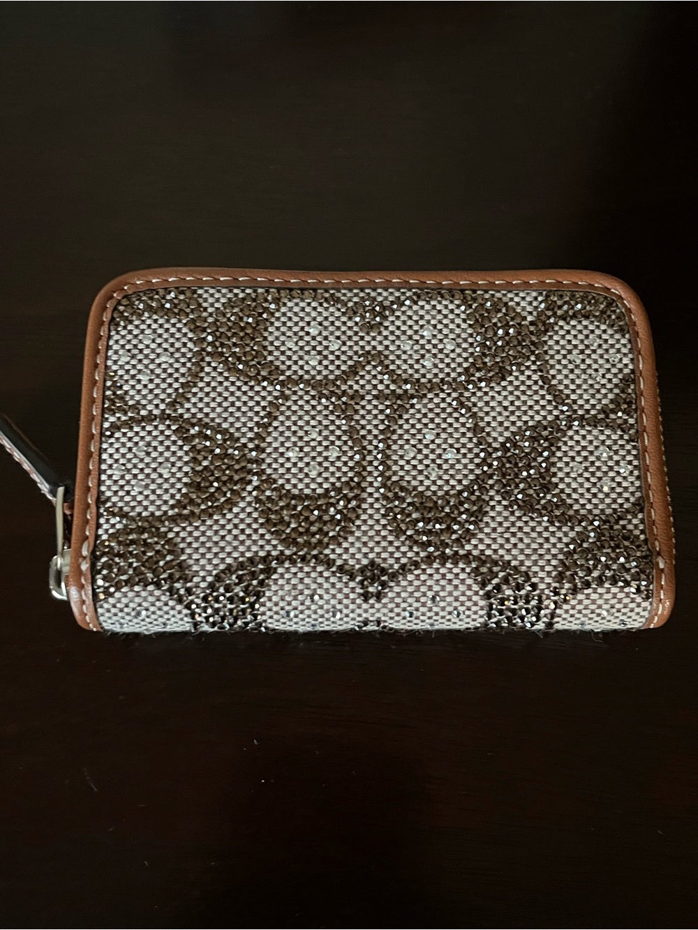 Coach Crystal Zip Card Case